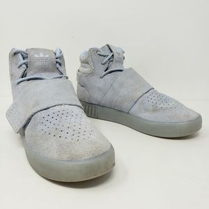 Adidas Tubular Baby Blue Suede Hightop Shoes